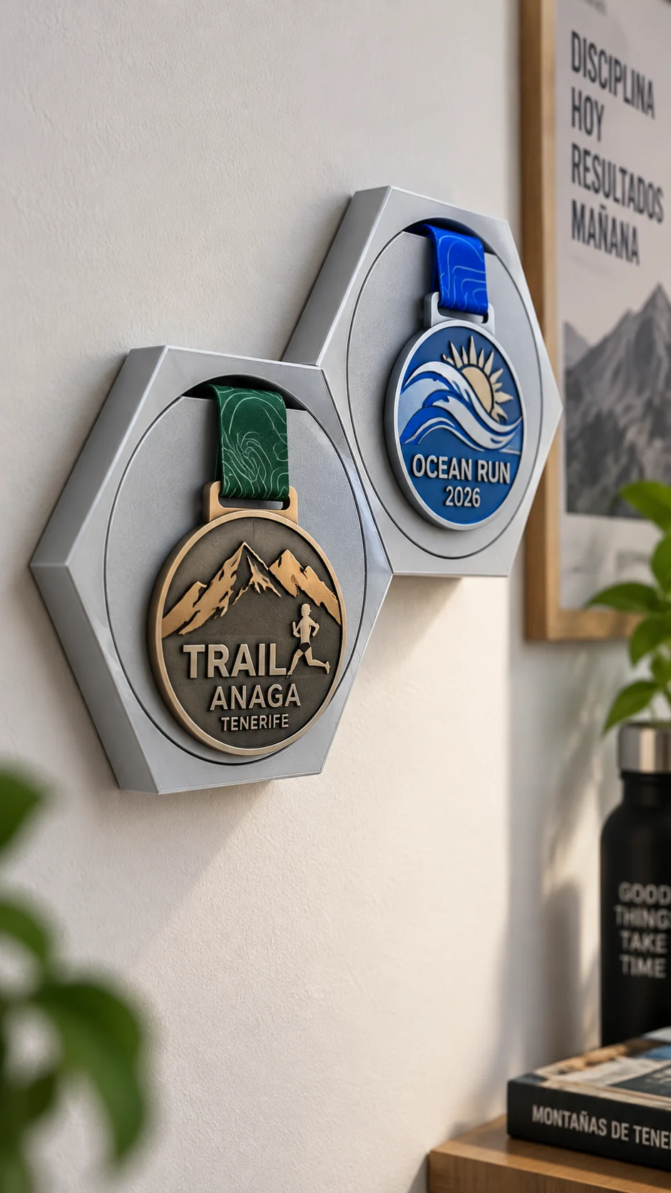 Porta medallas pared